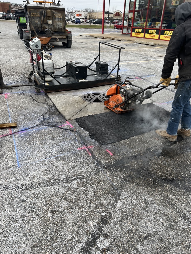 Pothole Repair in Business Parking Lot | B&E